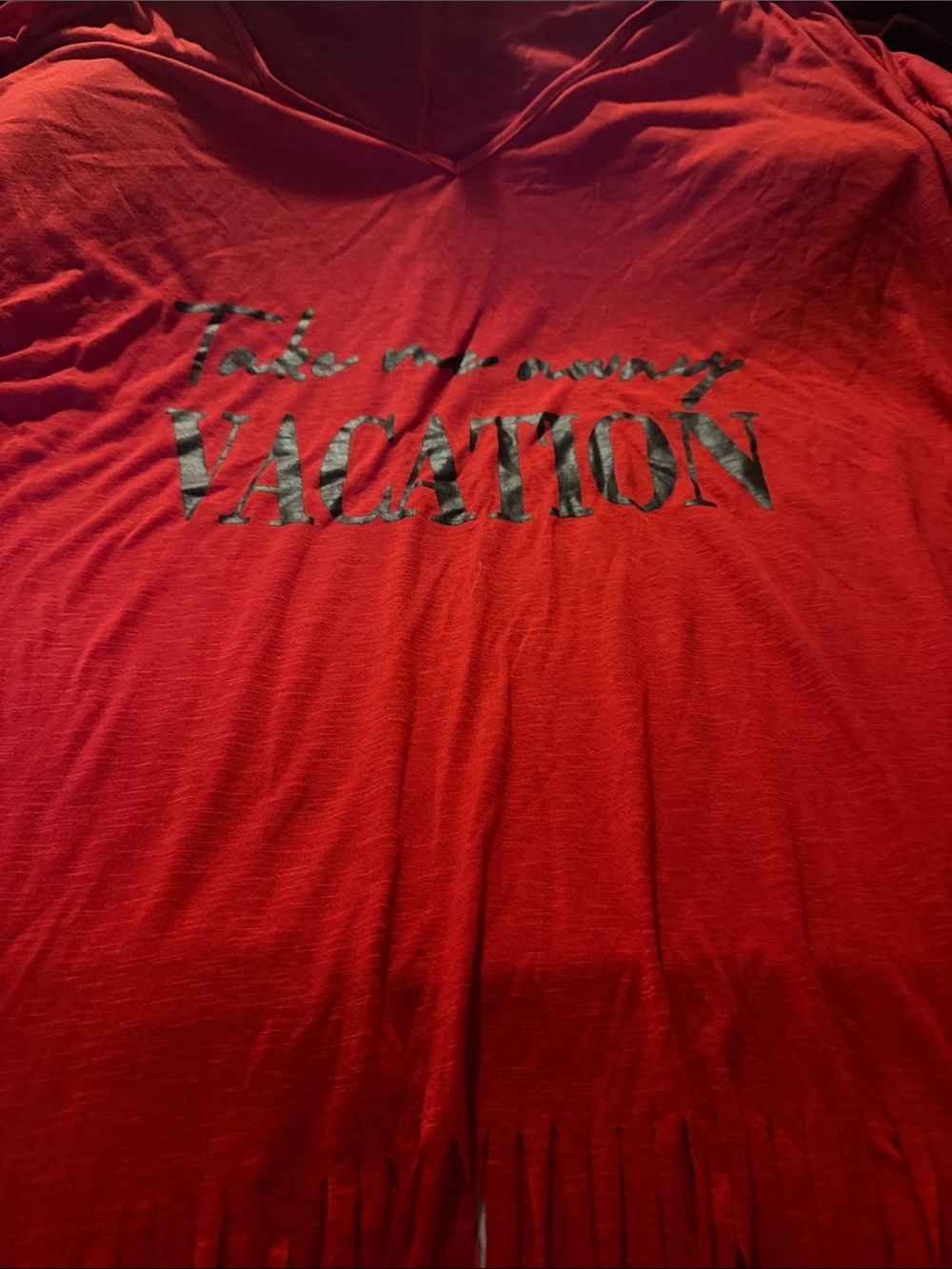 Red 'Vacation' Graphic Men’s Shirt